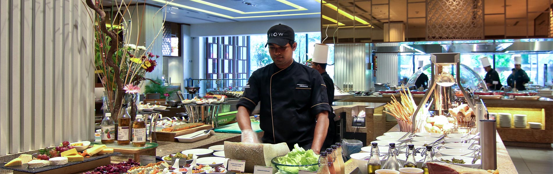 Extensive range of cured meats at the buffet